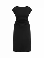 Twist Knotted Mid Rise Backless Straight Midi Dress Curve & Plus