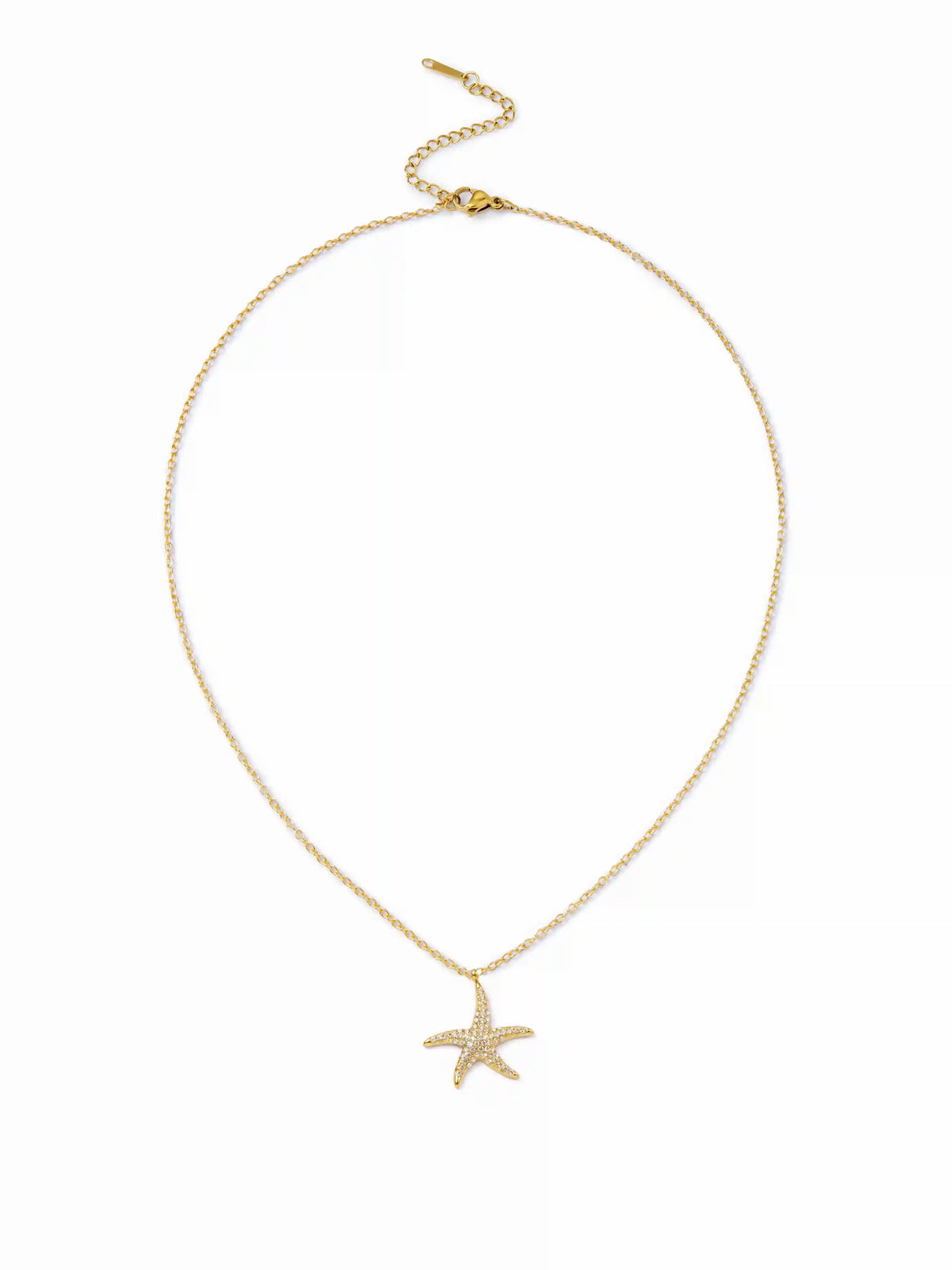 18K GOLD PLATED STAINLESS STEEL STARFISH  NECKLACE
