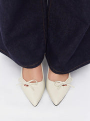 BOWKNOT POINTED TOE SLINGBACK HEELS