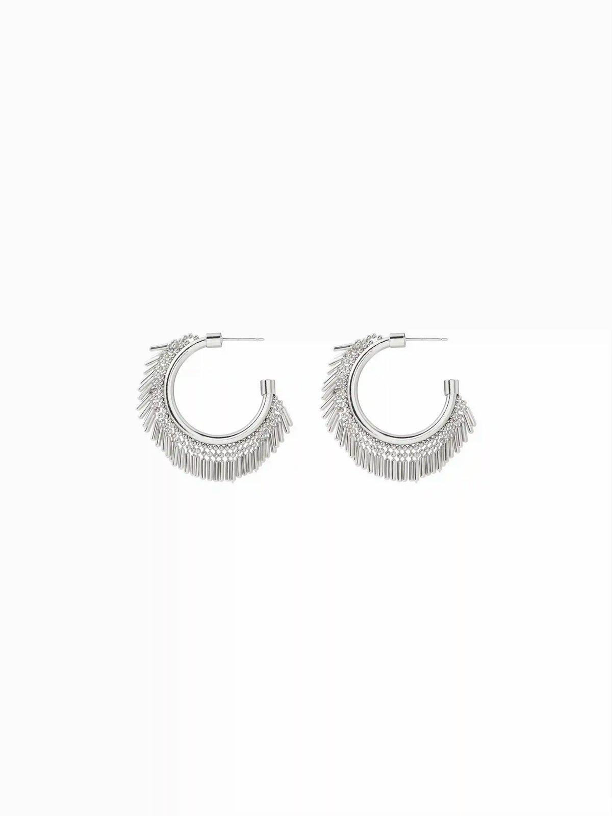 C-SHAPE FRINGED HOOP EARRINGS