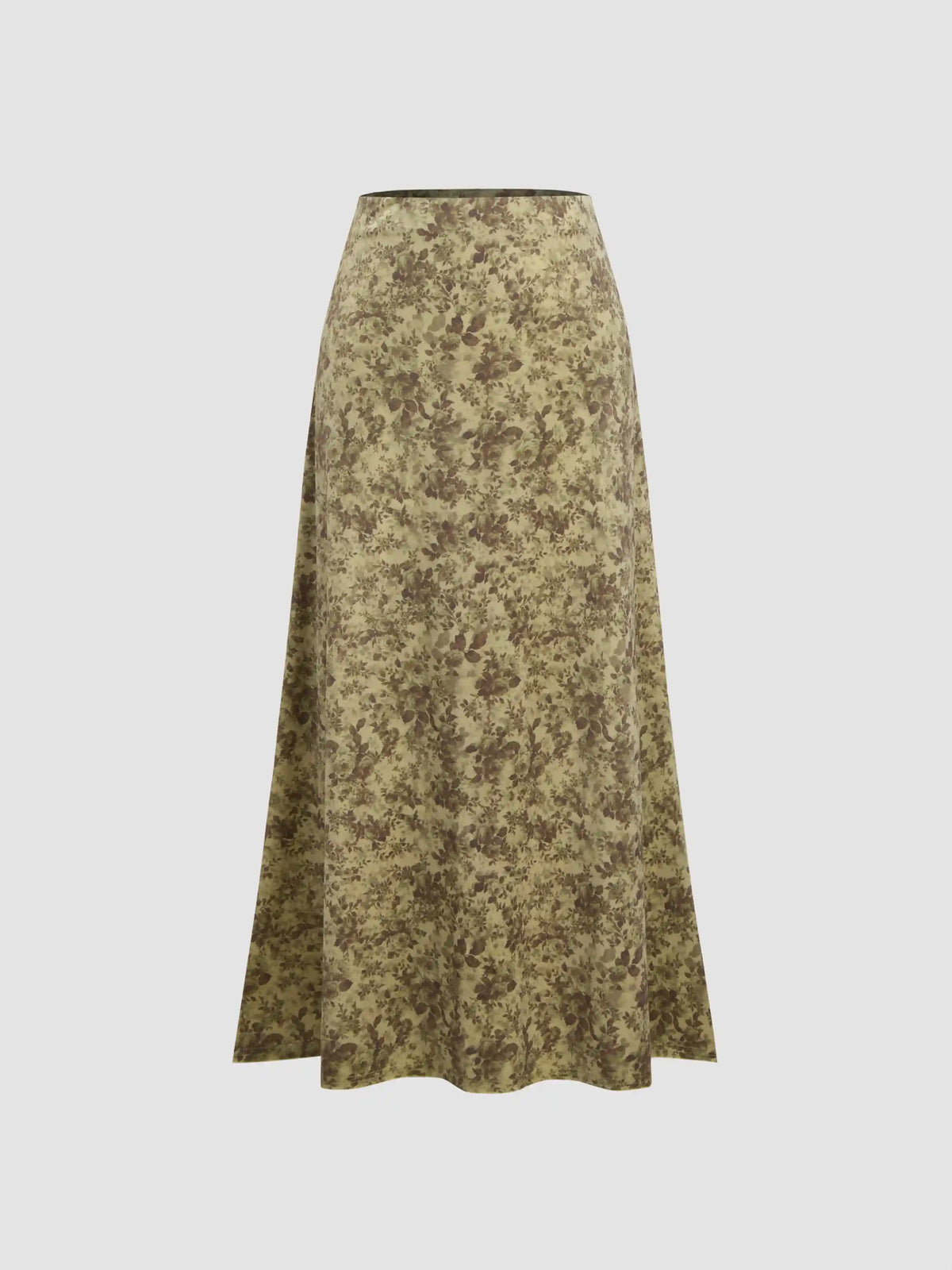 Velvet Mid Rise Floral Maxi Skirt