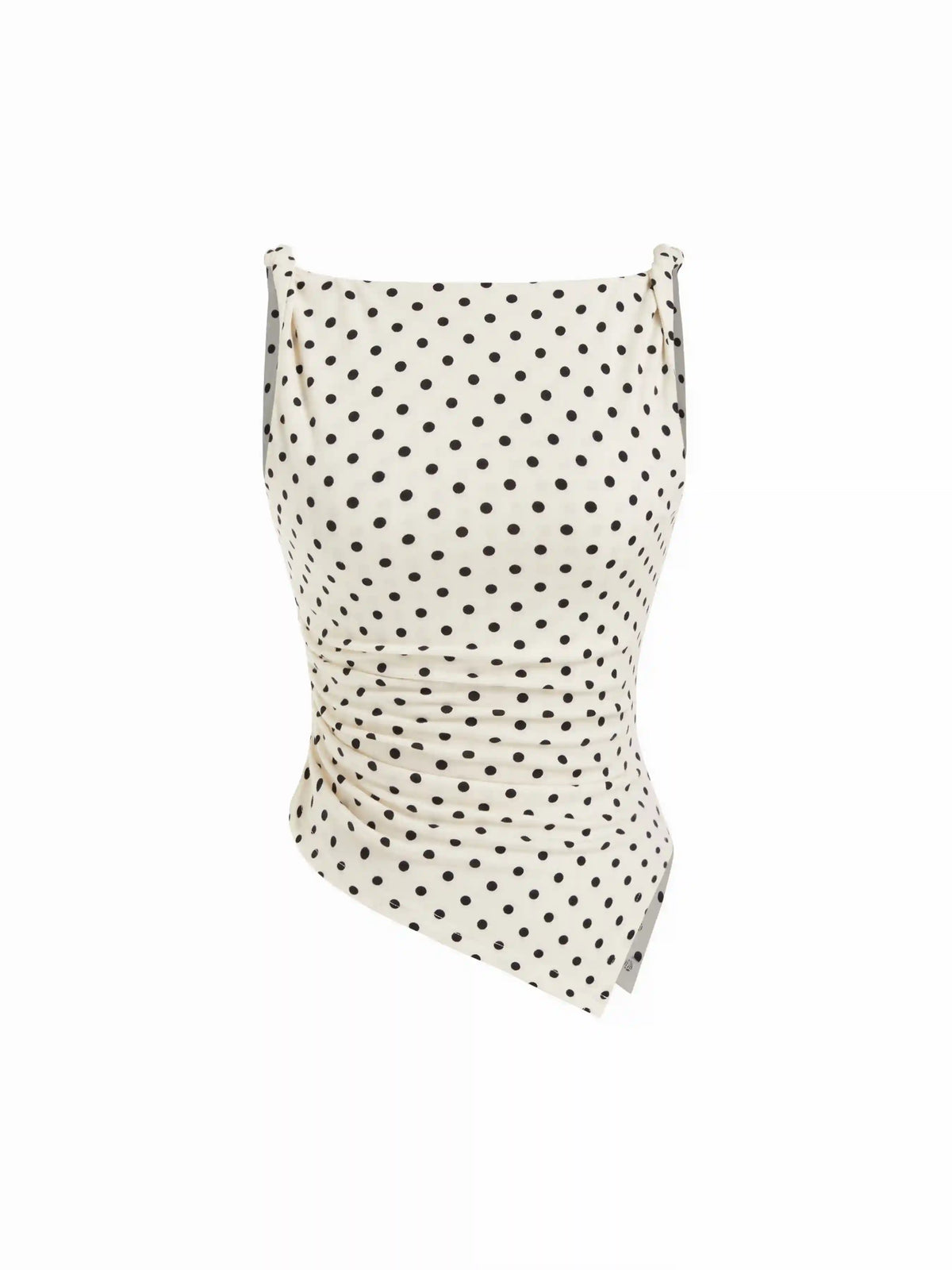 Leopard Boat Neck Ruched Asymmetrical Hem Tank Top
