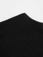 Thermal Cotton-blend Stand Collar Solid Mid-length Sleeve Tee