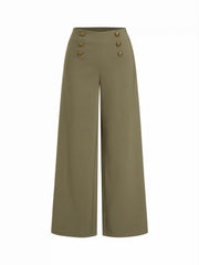 Low Rise Metal Detail Oversized Wide Leg Trousers