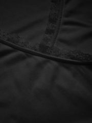 V-neck Lace Trim Ruched Top