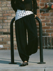 Mid Rise Ruched Balloon Trousers