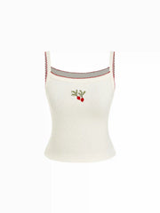 Radish Graphic Square Neck Lettuce Trim Cami Top
