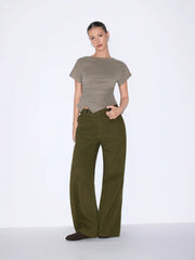 Cider Denim Cotton-blend Mid Rise Wide Leg Jeans