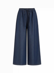 Low Rise Drawstring Wide Leg Trousers