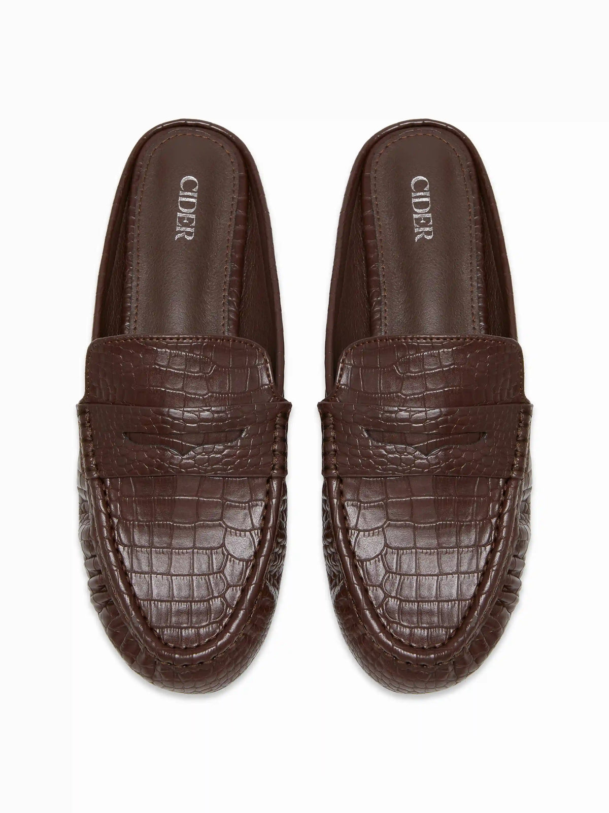 CROCODILE PATTERN MULE LOAFERS