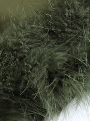 Faux Feather Trim Collar Short Dress