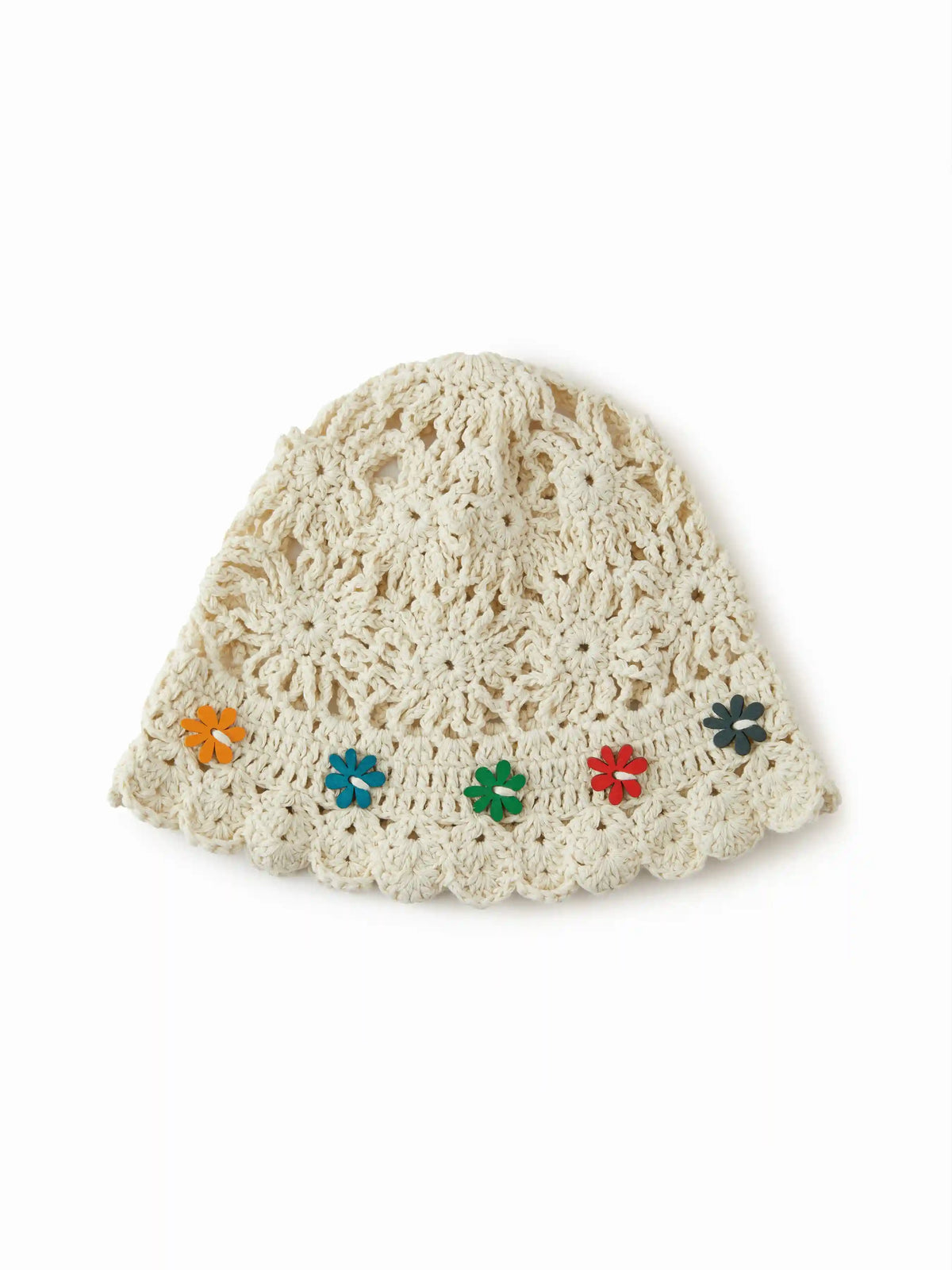 FLOWER KNITTED BEANIE HAT