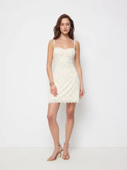 Lace Sweetheart Ruched A-line Mini Dress