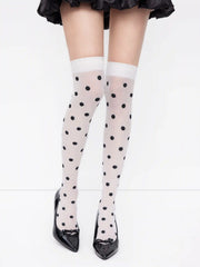 POLKA DOT OVER THE KNEE SOCKS