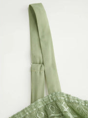 Chiffon Floral Lace Shirred Cropped Bandeau Top Curve & Plus