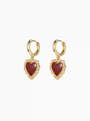 HEART ZIRCON LACE DROP EARRINGS