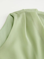 Chiffon Boat Neck Draped A-line Maxi Dress Curve & Plus