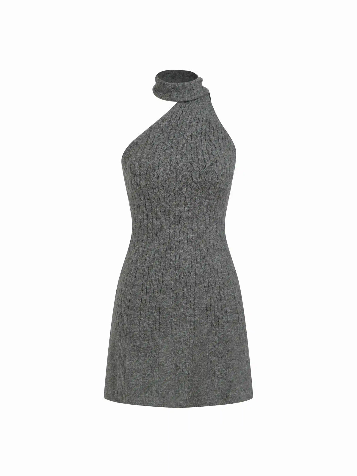Cable Knit Halter Neck Bobycon Mini Dress