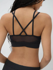CIDERAIRY™ V-neck Solid Criss Cross Active Tank Top