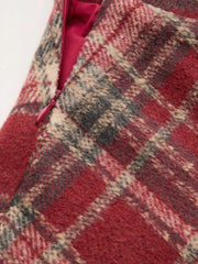 Wool-look Mid Rise Tartan Ruffle Hem Maxi Skirt