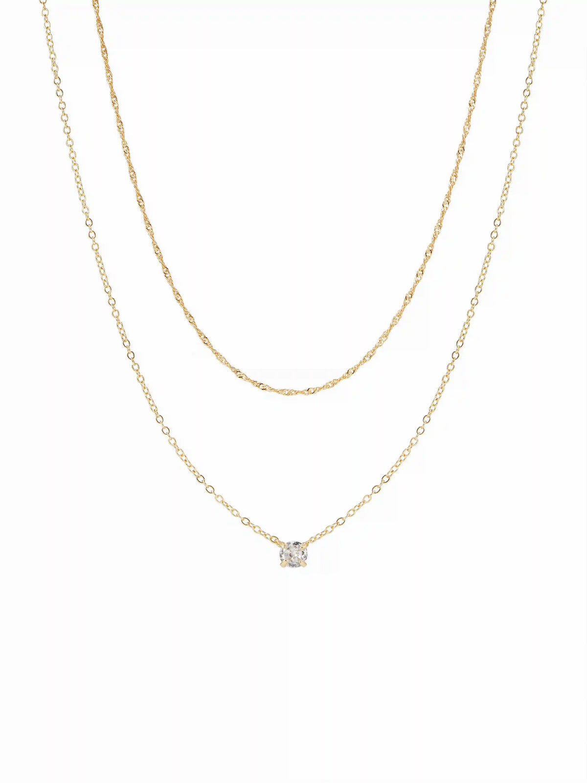 RHINESTONE LAYERED NECKLACE