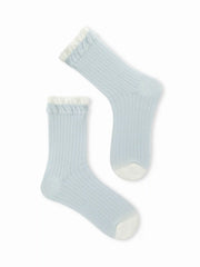 2 PAIRS BOWKNOT & STRIPED CREW SOCKS SET