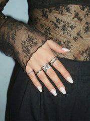 5 PCS WAVE & TWIST & BUTTERFLY RING SET