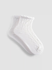 3 Pairs Solid Cable Classic Knit Socks Set