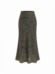 Polka Dot Zipper Mermaid Maxi Skirt