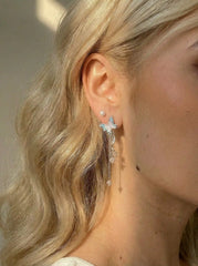 5 PAIRS BUTTERFLY & STAR & MOON STUD EARRINGS SET