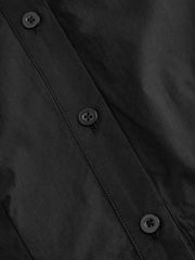 Collar Long Sleeve Button Shirred Cinched Waist Shirt