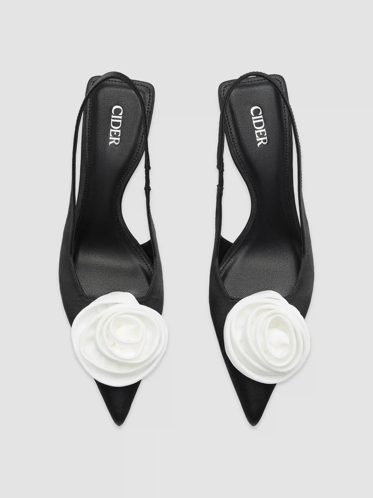 ROSE SATIN SLINGBACK HEELS