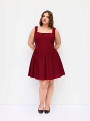 Square Neck Ruffle Mini Dress Curve & Plus