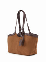 FAUX SUEDE TOTE BAG