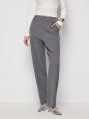 Mid Rise Zipper Tapered Trousers