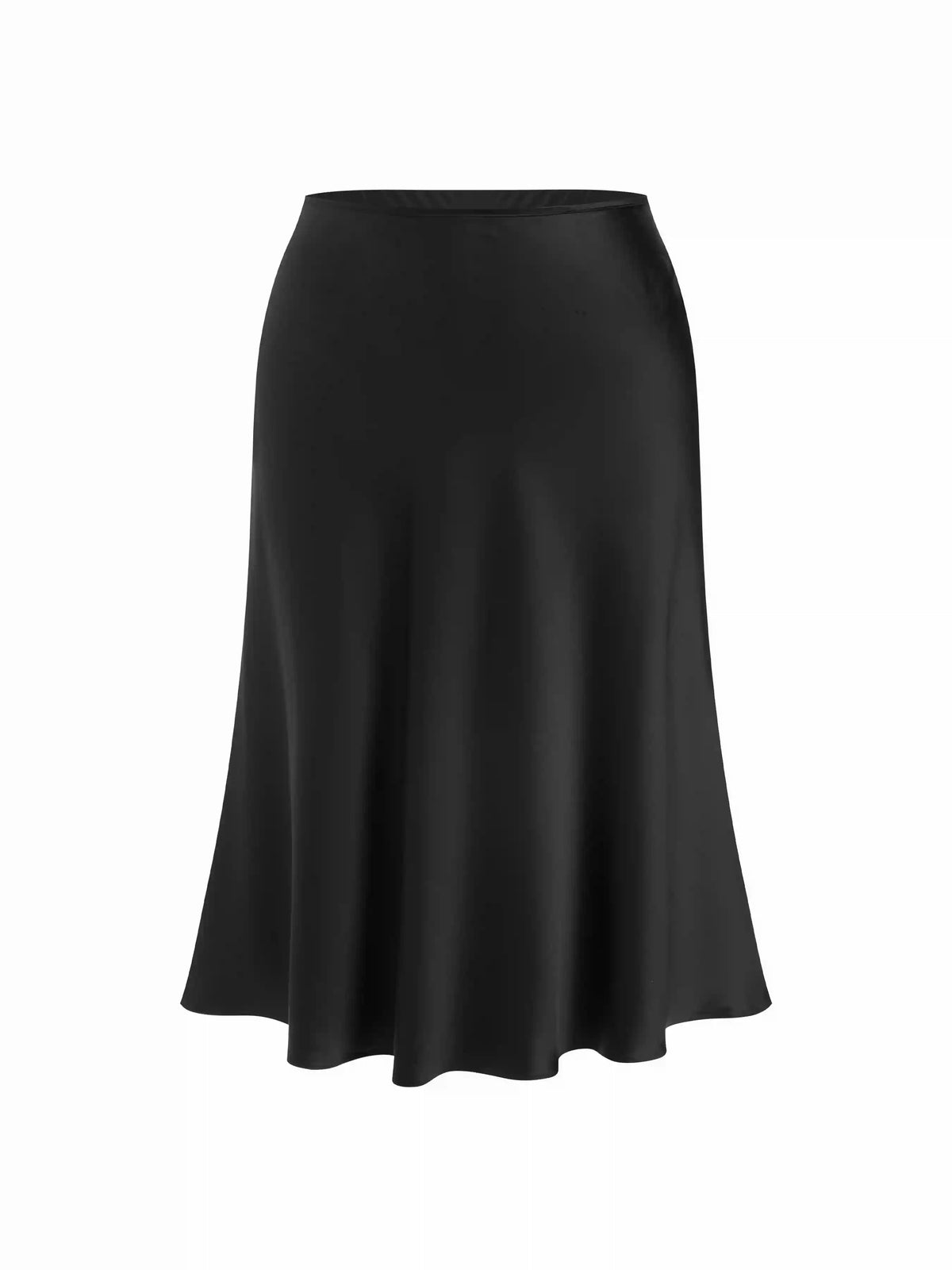 Satin Solid Ruffle Maxi Skirt Curve & Plus
