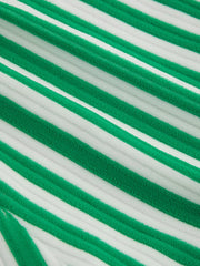 Terry U-neckline Stripe Bracelet Bikini Set & Cover Up Shorts