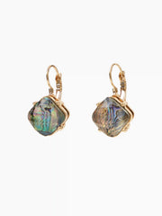Geometric Gemstone Hoop Earrings