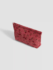 Corduroy Floral Makeup Bag