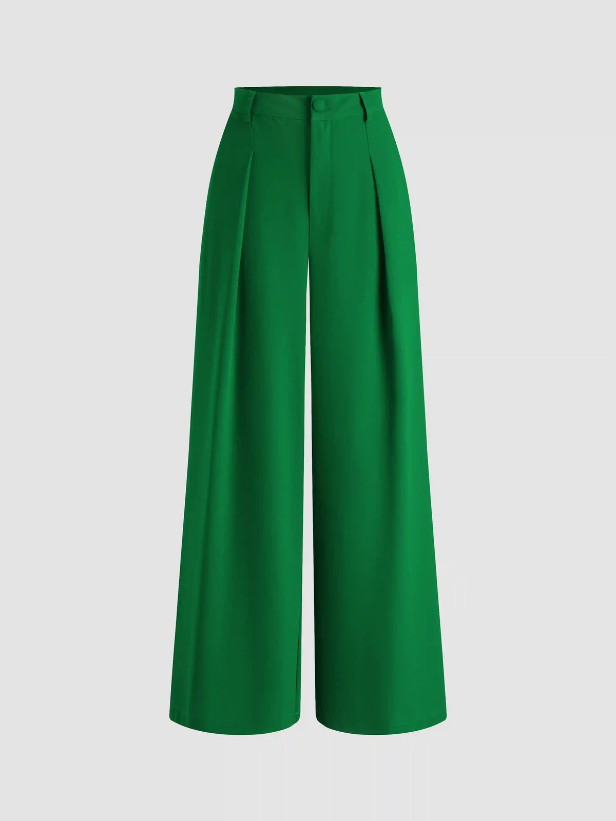 Cropped High Rise Pleated Wide Leg Trousers