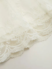 Mesh Mid Rise Lace Tiered Mini Skirt