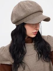 HOUNDSTOOTH BERET HAT