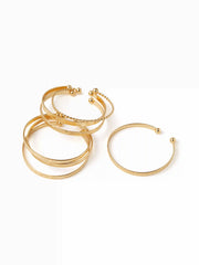 7PCS TEXTURED OPEN BRACELET SET