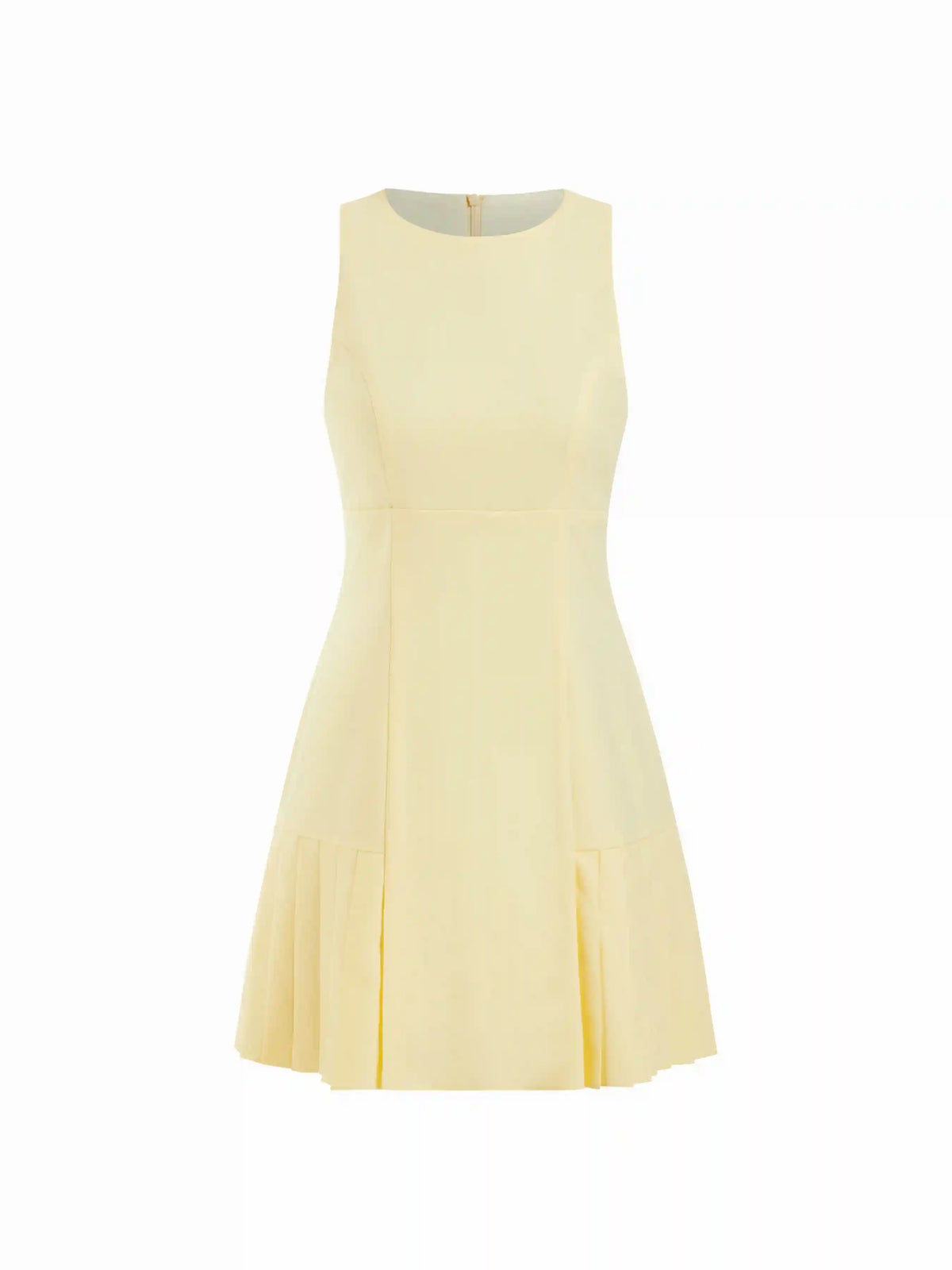 Linen-blend Ruched Pleated A-line Mini Dress