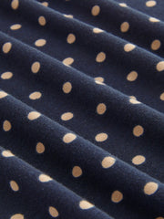 Knit V-neck Polka Dot Bowknot Midi Dress