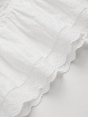 Cotton Lace Drawstring Broderie Anglaise Bermuda Bloomer Shorts