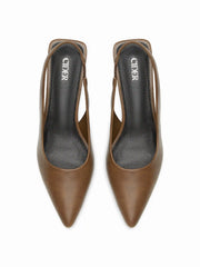 POINTED TOE SLINGBACK KITTEN HEELS