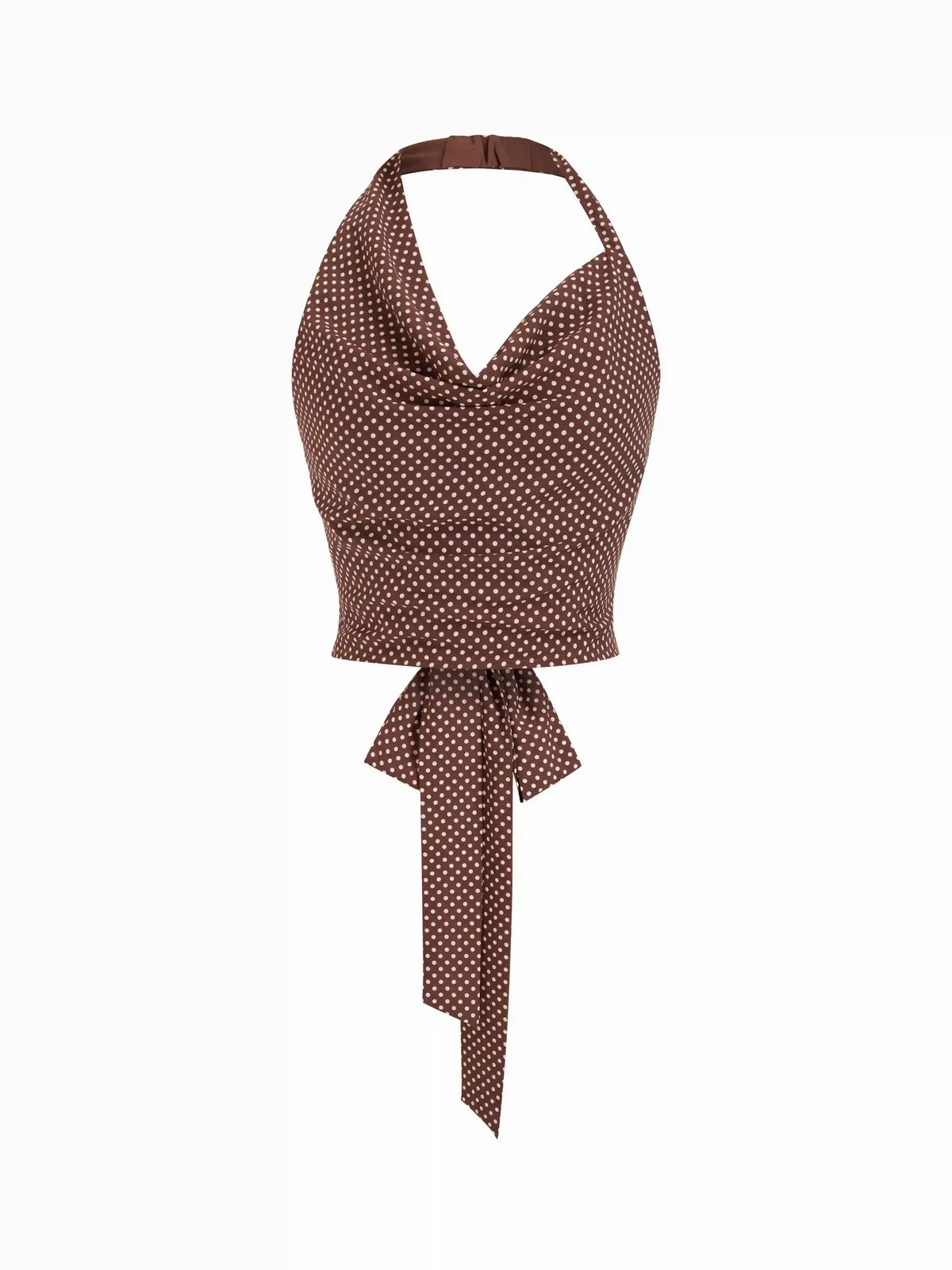 Chiffon Polka Dot Halter Neck Backless Top