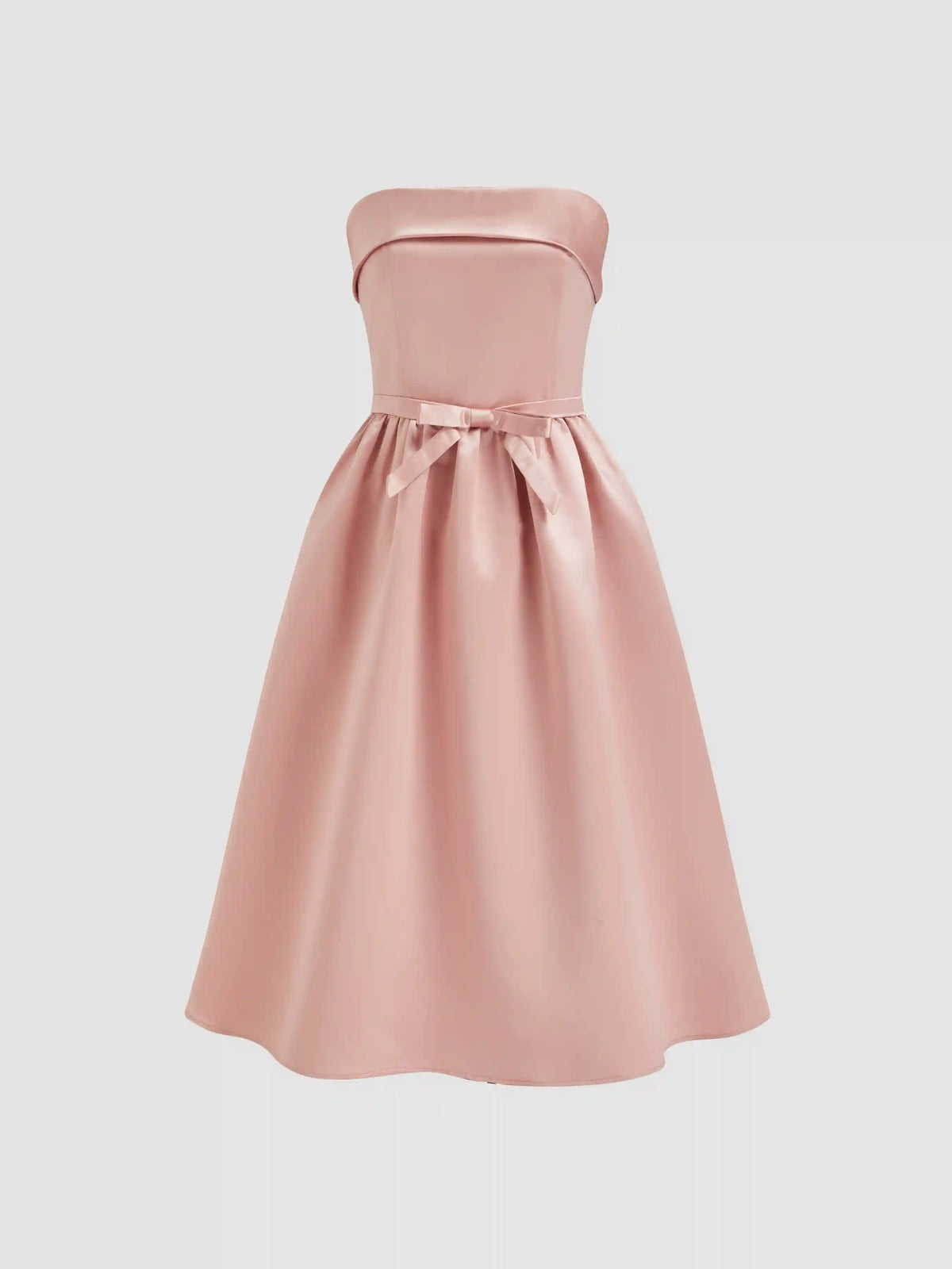 Bowknot Ruffle Bandeau Midi Dress