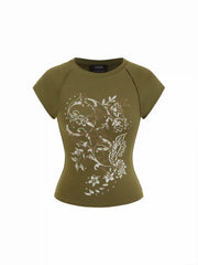 Floral Graphic Slim Short Sleeve Tee